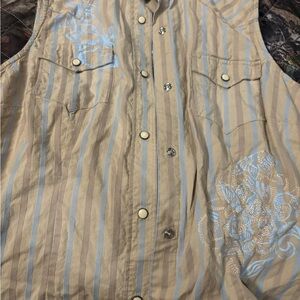 2 cowgirl sleeveless button ups
